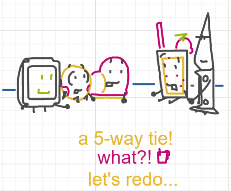 A panel from What's The Point, episode five of the Board Boards object show by Furretwalk/WalkingFurret.